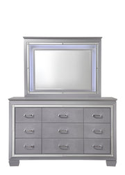 Lillian Silver LED Upholestered Bedroom Set - Lara FurnitureBedroom Set
