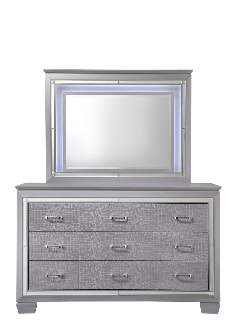 Lillian Silver LED Upholestered Bedroom Set - Lara FurnitureBedroom Set