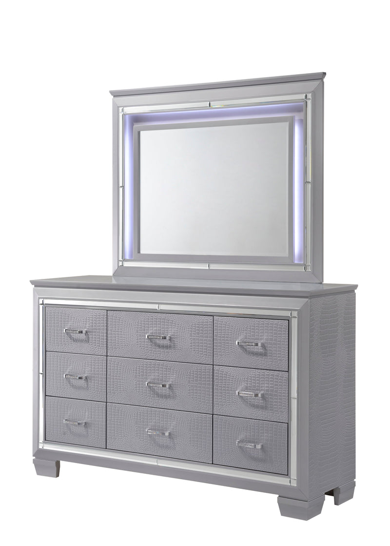 Lillian Silver LED Upholestered Bedroom Set - Lara FurnitureBedroom Set