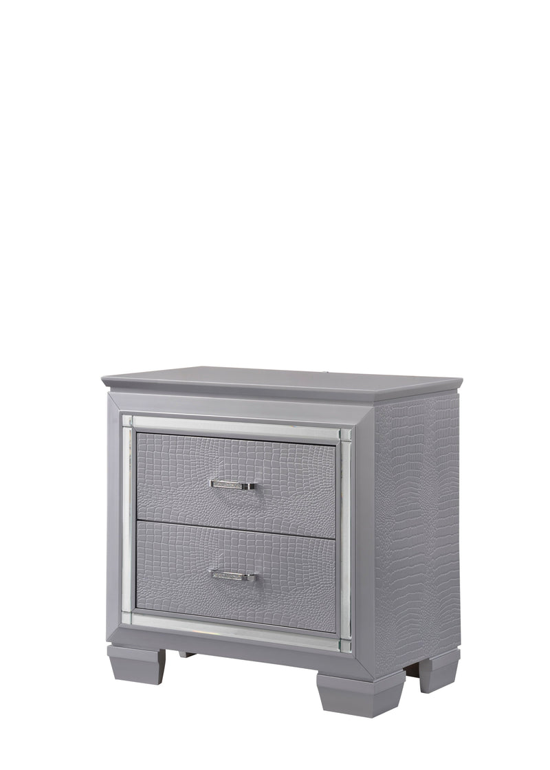 Lillian Silver LED Upholestered Bedroom Set - Lara FurnitureBedroom Set