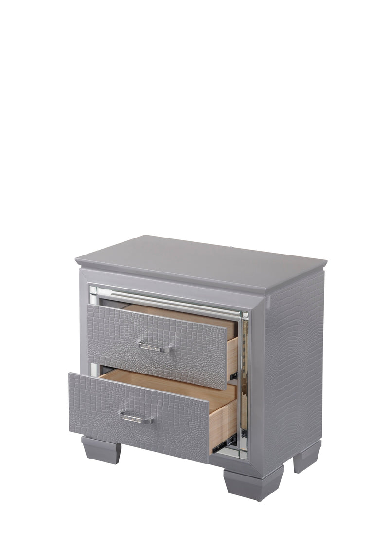 Lillian Silver LED Upholestered Bedroom Set - Lara FurnitureBedroom Set