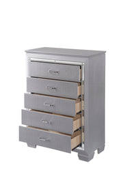 Lillian Silver LED Upholestered Bedroom Set - Lara FurnitureBedroom Set
