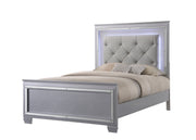 Lillian Silver LED Upholestered Bedroom Set - Lara FurnitureBedroom Set
