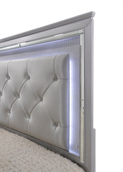 Lillian Silver LED Upholestered Bedroom Set - Lara FurnitureBedroom Set