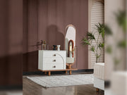 Bahama Bedroom (Queen Frame With Headboard & Dresser With Mirror & Ottoman & 2 Nightstand) - 200-ELIF-BAH-A251-QBED-SET