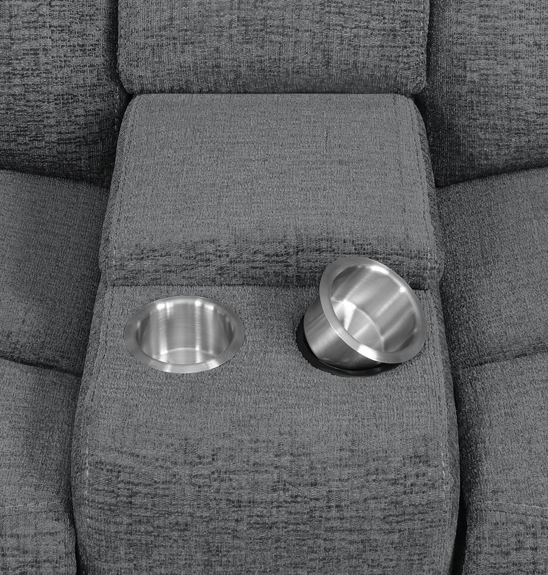 Bahrain 5-piece Upholstered Home Theater Seating Charcoal - 609541T