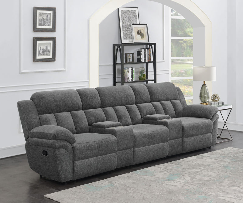 Bahrain 5-piece Upholstered Home Theater Seating Charcoal - 609541T
