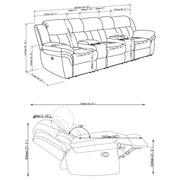 Bahrain 5-piece Upholstered Home Theater Seating Charcoal - 609541T
