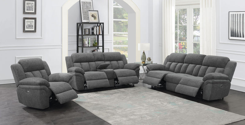 Bahrain Upholstered Power Loveseat Charcoal - 609542P