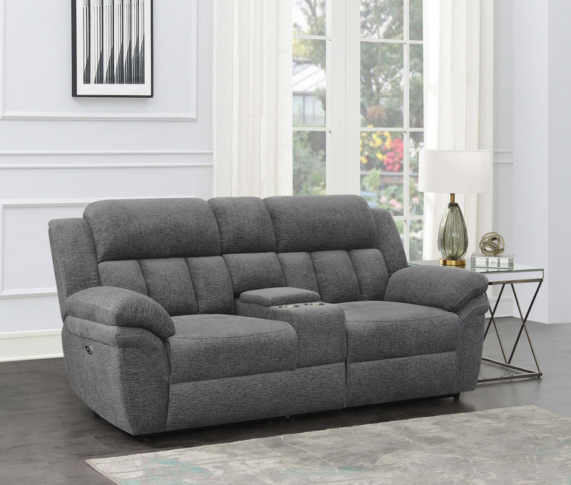 Bahrain Upholstered Power Loveseat Charcoal - 609542P