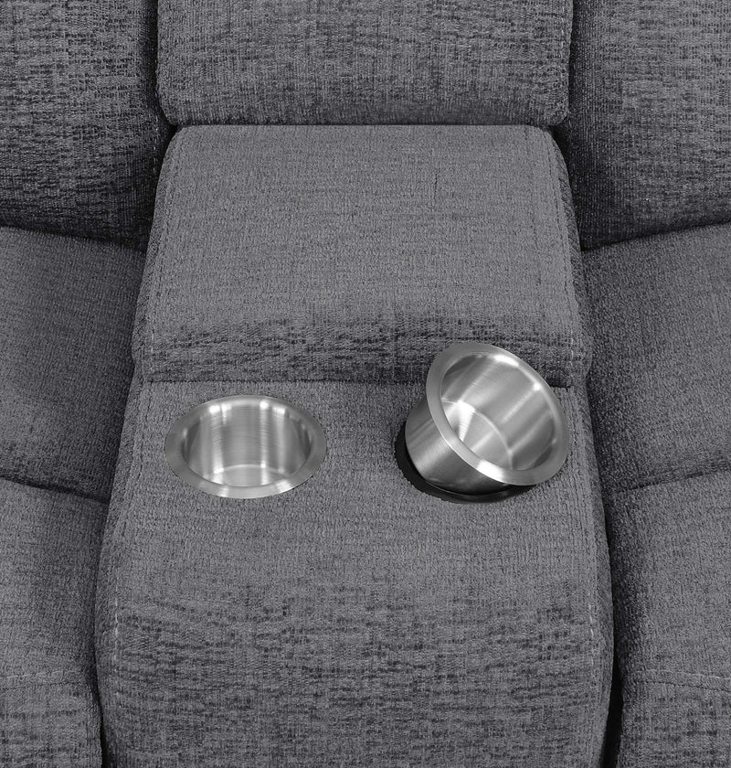 Bahrain Upholstered Power Loveseat Charcoal - 609542P