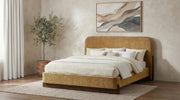 Baldacci Upholstered California King Platform Bed Curry and Walnut - 315954KW