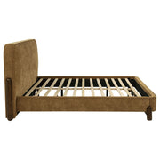 Baldacci Upholstered Eastern King Platform Bed Curry and Walnut - 315954KE