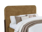 Baldacci Upholstered Queen Platform Bed Curry and Walnut - 315954Q