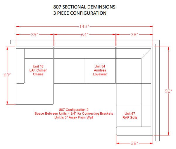 Ballinasloe Smoke LAF Sectional - Gate FurnitureSectional