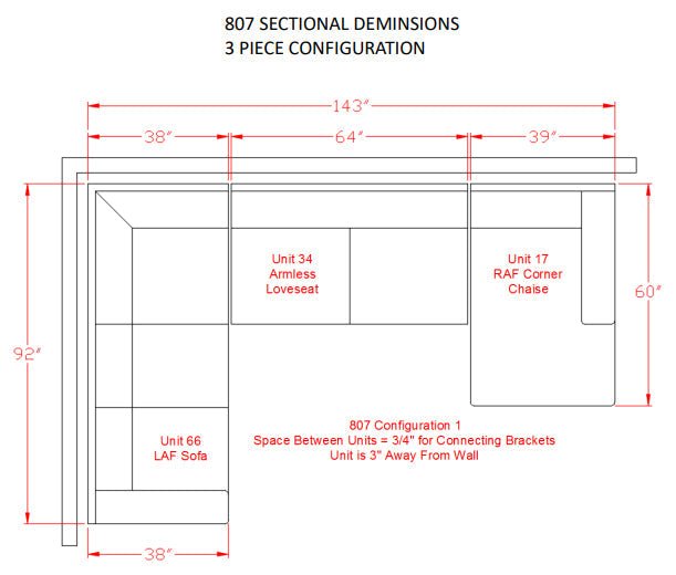 Ballinasloe Smoke RAF Sectional - Gate FurnitureSectional