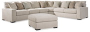 Ballyton Sand 4-Piece Sectional with Ottoman from Ashley - Lara Furniture