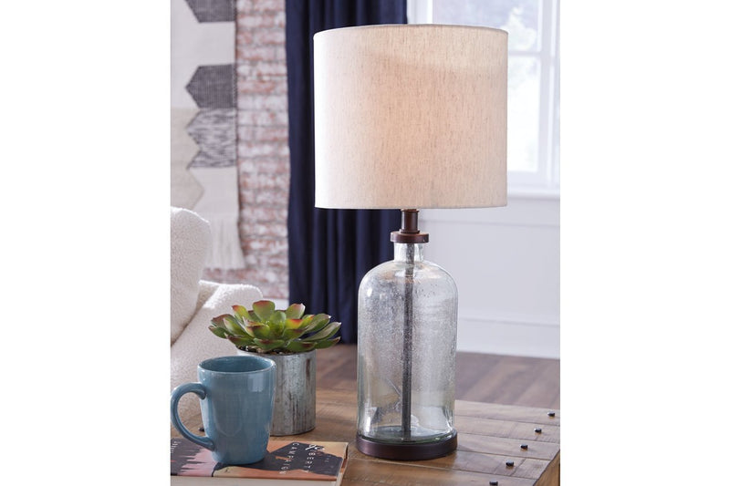 Bandile Clear/Bronze Finish Table Lamp - Lara FurnitureTable Lamp