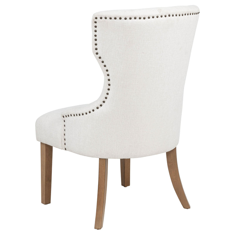 Baney Fabric Upholstered Dining Side Chair Beige and Rustic Honey - 104507