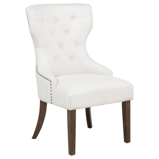Baney Fabric Upholstered Dining Side Chair Cream and Dark Oak - 104507DOK