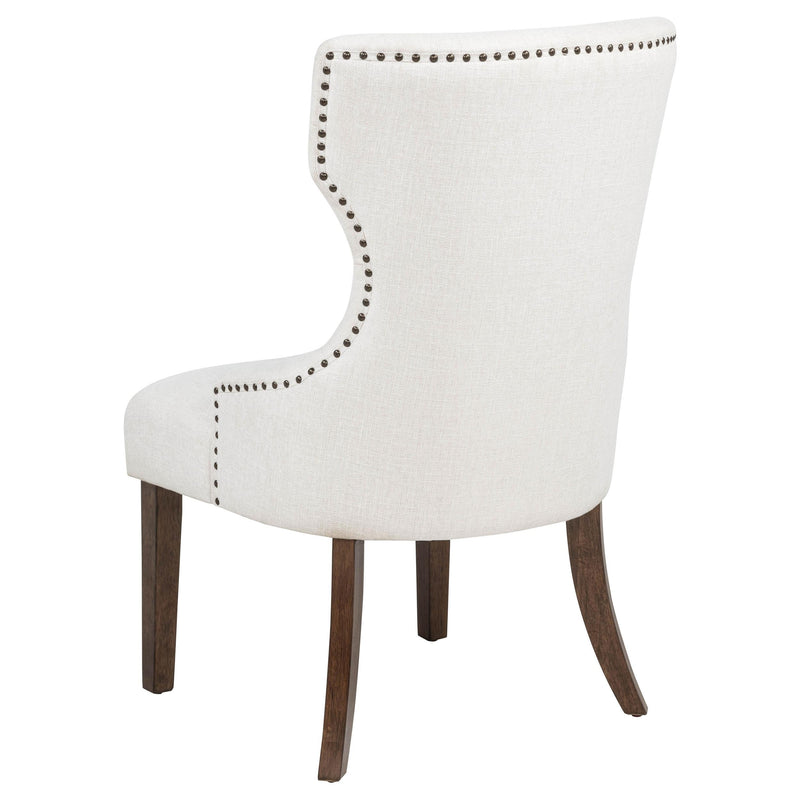 Baney Fabric Upholstered Dining Side Chair Cream and Dark Oak - 104507DOK