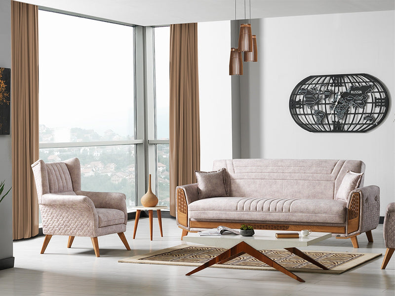 Barbaros Convertible Loveseat in Anthracite - 200-ELIF-BAR-E164-2