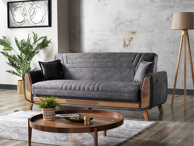 Barbaros Convertible Sofa in Anthracite - 200-ELIF-BAR-E164-3