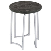 Barcelo Round Faux Marble Top Metal Side Table Grey - 930135