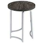 Barcelo Round Faux Marble Top Metal Side Table Grey - 930135