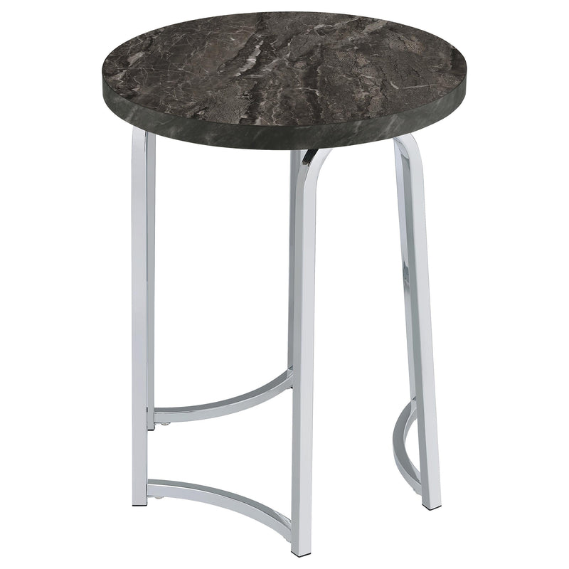 Barcelo Round Faux Marble Top Metal Side Table Grey - 930135