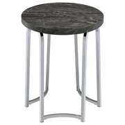 Barcelo Round Faux Marble Top Metal Side Table Grey - 930135