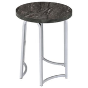 Barcelo Round Faux Marble Top Metal Side Table Grey - 930135