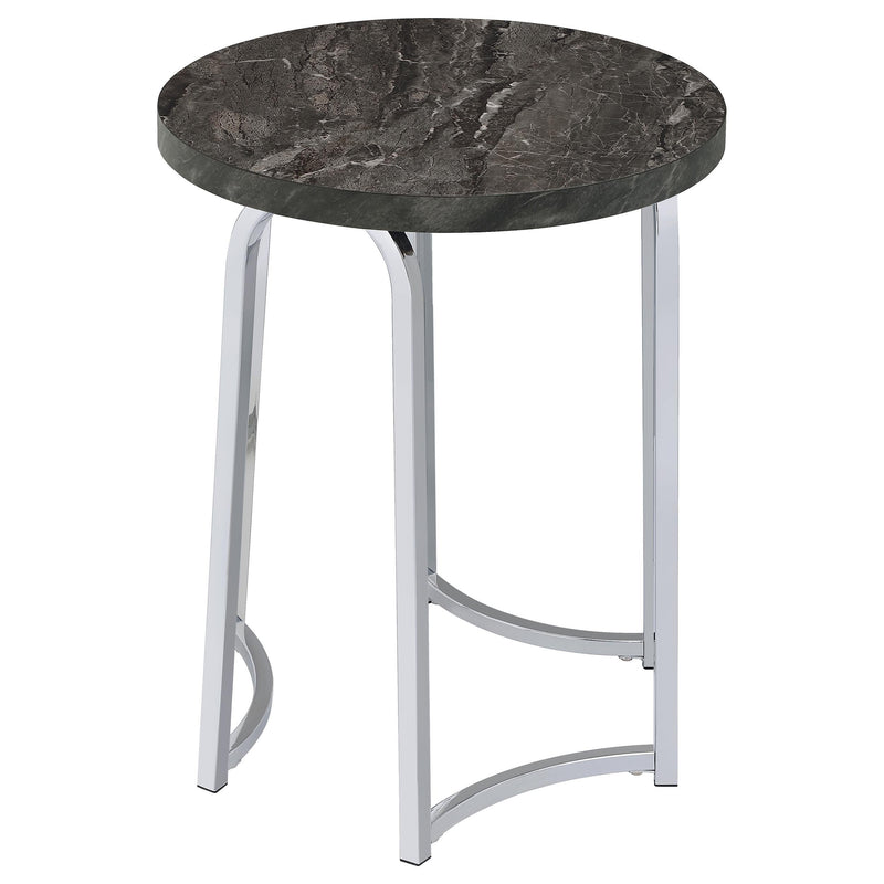 Barcelo Round Faux Marble Top Metal Side Table Grey - 930135