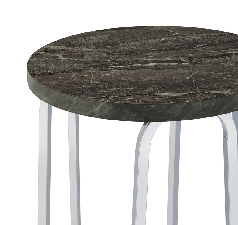 Barcelo Round Faux Marble Top Metal Side Table Grey - 930135