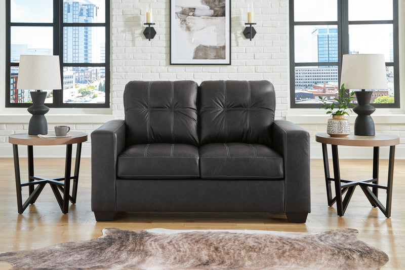Barlin Mills Sofa, Loveseat and Recliner in Carbon - Gate FurnitureLiving Room Set