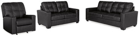 Barlin Mills Sofa, Loveseat and Recliner in Carbon - Gate FurnitureLiving Room Set