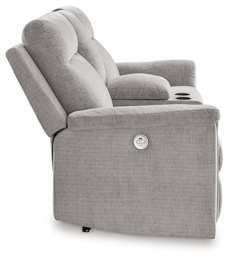 Barnsana Ash Power Reclining Loveseat with Console - 3320196