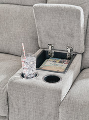 Barnsana Ash Power Reclining Loveseat with Console - 3320196