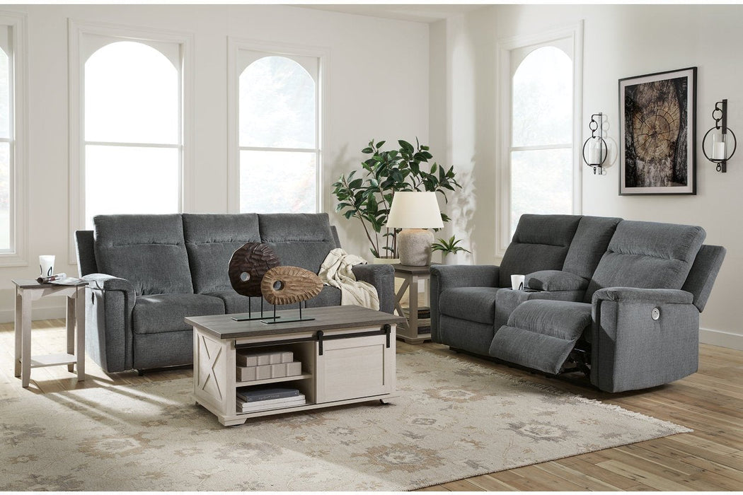 Barnsana Gravel Power Reclining Living Room Set - Gate FurniturePower Reclining Living Room Set