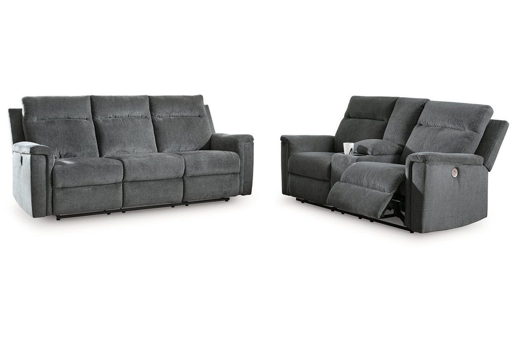 Barnsana Gravel Power Reclining Living Room Set - Gate FurniturePower Reclining Living Room Set