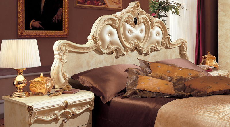 Barocco Bed Ivory, Camelgroup Italy Queen - Lara FurnitureQueen Bed