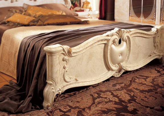 Barocco Bed Ivory, Camelgroup Italy Queen - Lara FurnitureQueen Bed