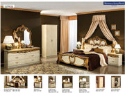 Barocco Bed Ivory W/Gold, Camelgroup Italy Queen - Lara FurnitureQueen Bed