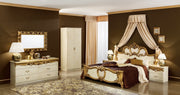 Barocco Bed Ivory W/Gold, Camelgroup Italy Queen - Lara FurnitureQueen Bed