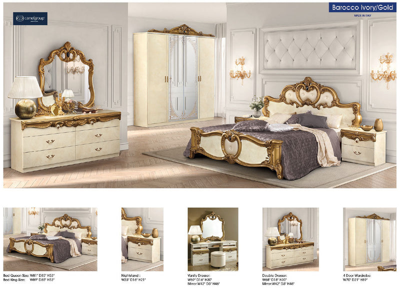 Barocco Ivory w/Gold Bedroom SET - p4940