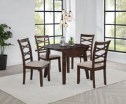 Barton 5-piece Round Wood Dining Table Set Dark Brown - 150340
