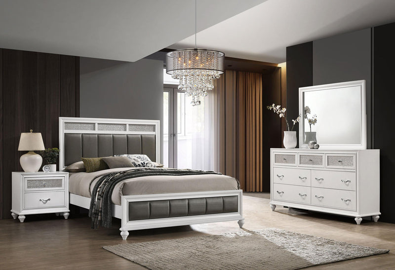 Barzini 4-piece Eastern King Bedroom Set White - 205891KE-S4