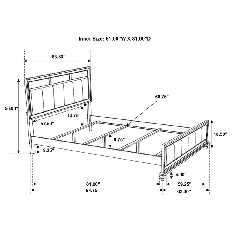 Barzini 4-piece Queen Bedroom Set White - 205891Q-S4