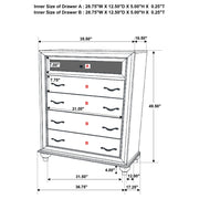 Barzini 5-drawer Bedroom Chest White - 205895