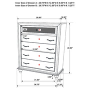Barzini 5-piece California King Bedroom Set White - 205891KW-S5